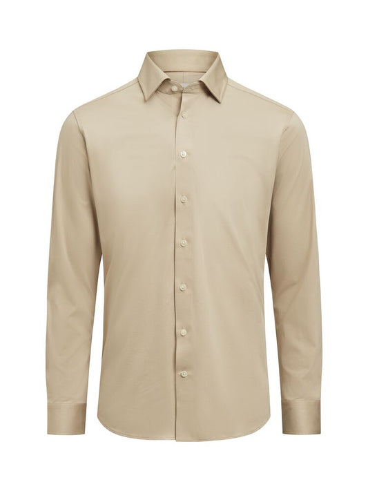 J.Harvest & Frost IB132 Interlock Knit Hemd Regular Fit Herren in Pfefferweiß – mit Firmenlogo individualisierbar