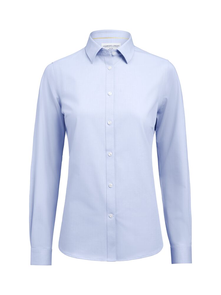 J.Harvest & Frost YB150 Twill Stretch Shirt Woman Contemporary in Himmelblau – mit Firmenlogo individualisierbar