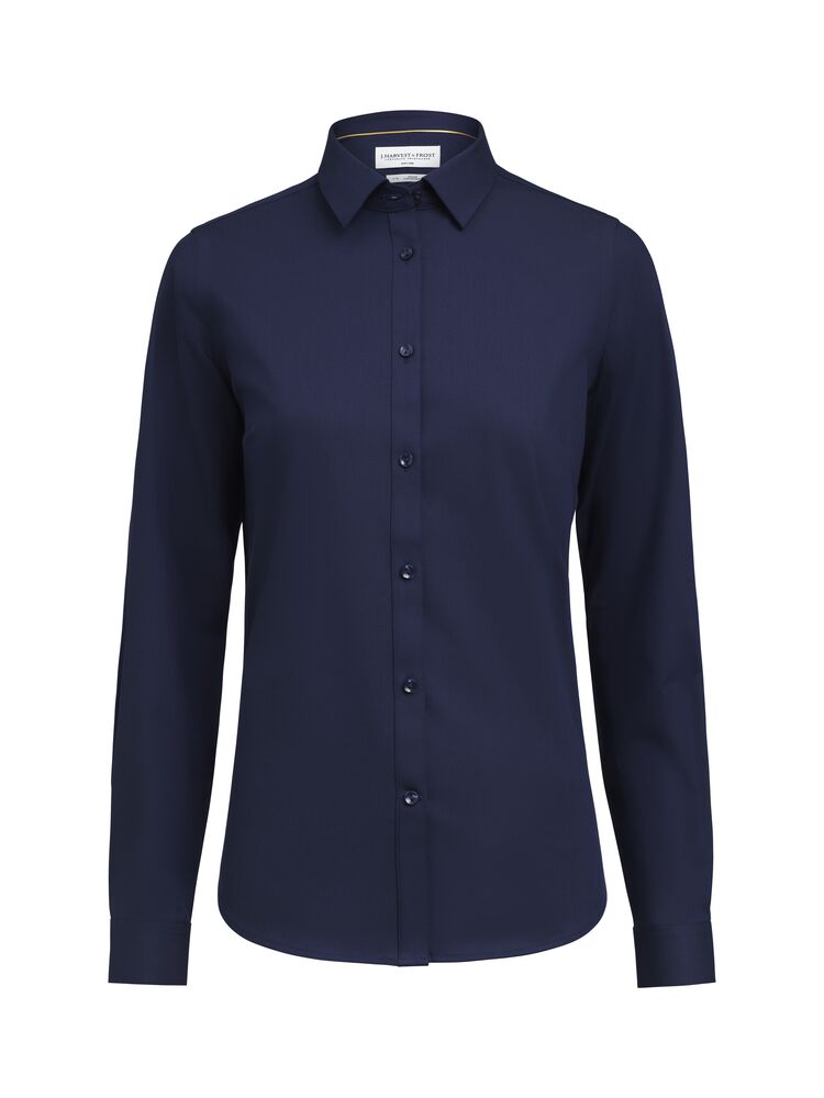 J.Harvest & Frost YB150 Twill Stretch Shirt Woman Contemporary in Marine – mit Firmenlogo individualisierbar