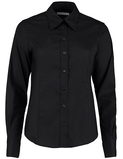 Kustom Kit Women´s Tailored Fit Corporate Oxford Shirt Long Sleeve K702 in Black