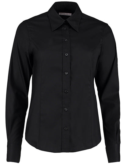 Kustom Kit Women´s Tailored Fit Corporate Oxford Shirt Long Sleeve K702 in Black