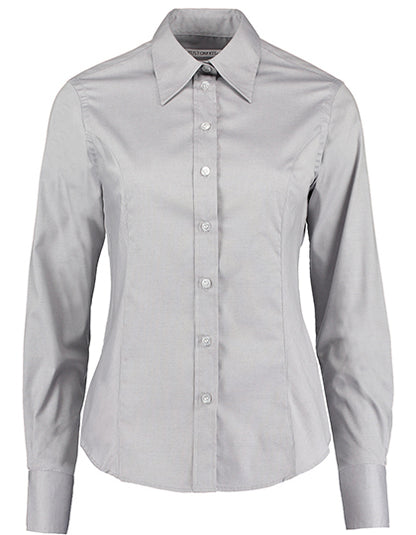 Kustom Kit Women´s Tailored Fit Corporate Oxford Shirt Long Sleeve K702 in Silver Grey (Solid)