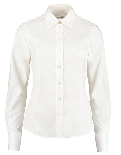 Kustom Kit Women´s Tailored Fit Corporate Oxford Shirt Long Sleeve K702 in White