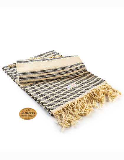 ARTG Hamamzz® Original Bodrum DeLuxe Towel in Black – mit Firmenlogo individualisierbar