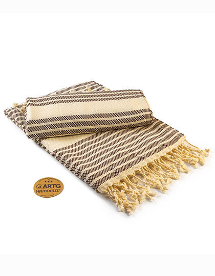 ARTG Hamamzz® Original Bodrum DeLuxe Towel in Brown – mit Firmenlogo individualisierbar