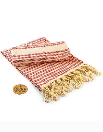 ARTG Hamamzz® Original Bodrum DeLuxe Towel in Classic Red – mit Firmenlogo individualisierbar