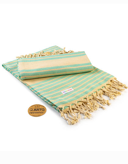 ARTG Hamamzz® Original Bodrum DeLuxe Towel in Mint Green – mit Firmenlogo individualisierbar