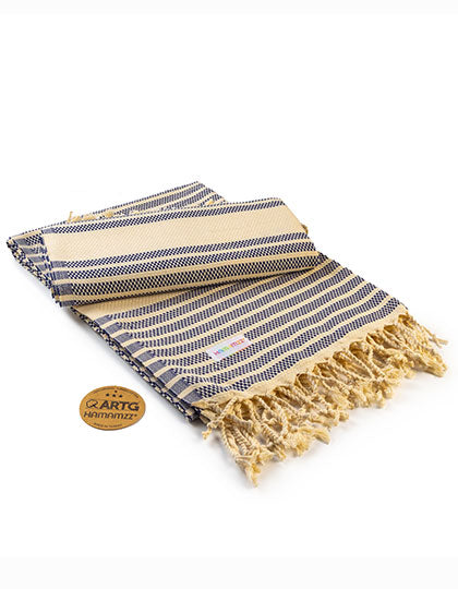 ARTG Hamamzz® Original Bodrum DeLuxe Towel in Navy Blue – mit Firmenlogo individualisierbar