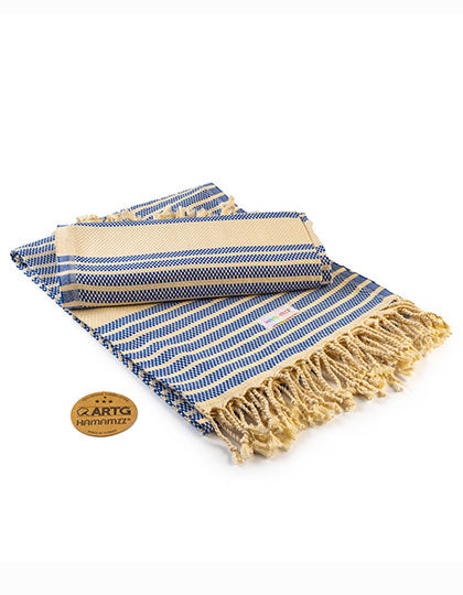 ARTG Hamamzz® Original Bodrum DeLuxe Towel in Ocean Blue – mit Firmenlogo individualisierbar