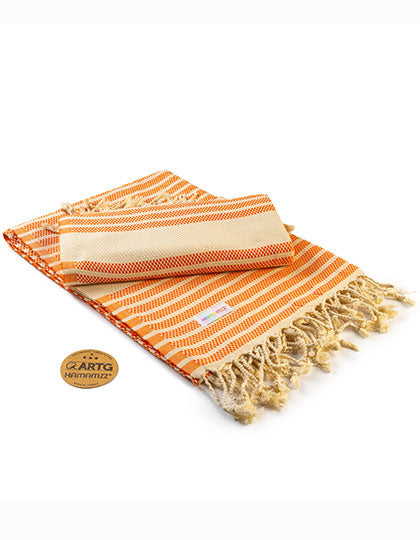 ARTG Hamamzz® Original Bodrum DeLuxe Towel in Orange – mit Firmenlogo individualisierbar