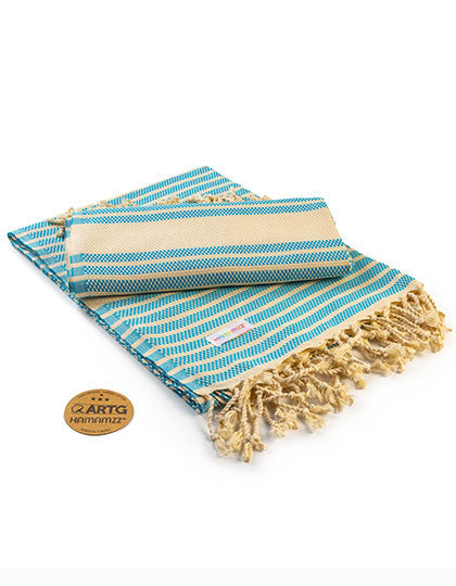 ARTG Hamamzz® Original Bodrum DeLuxe Towel in Petrol – mit Firmenlogo individualisierbar