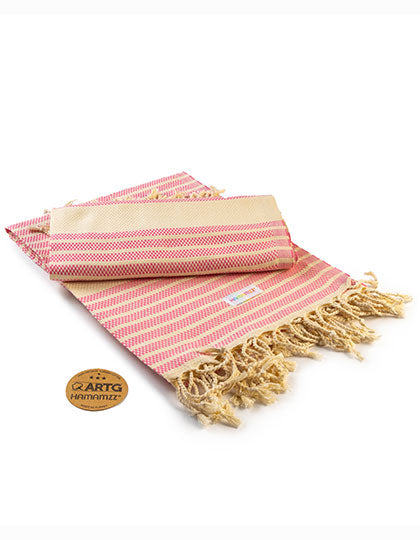 ARTG Hamamzz® Original Bodrum DeLuxe Towel in Pink – mit Firmenlogo individualisierbar