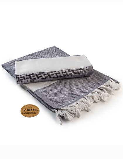 ARTG Hamamzz® Marmaris DeLuxe Towel in Graphite – mit Firmenlogo individualisierbar
