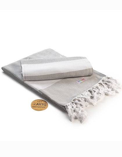 ARTG Hamamzz® Marmaris DeLuxe Towel in Light Grey – mit Firmenlogo individualisierbar