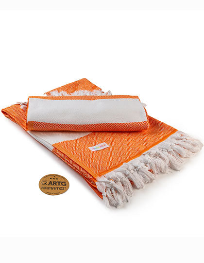ARTG Hamamzz® Marmaris DeLuxe Towel in Light Orange – mit Firmenlogo individualisierbar