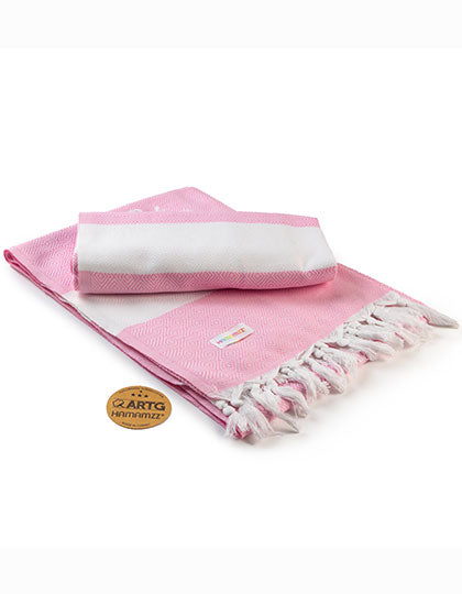 ARTG Hamamzz® Marmaris DeLuxe Towel in Light Pink – mit Firmenlogo individualisierbar