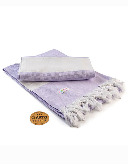 ARTG Hamamzz® Marmaris DeLuxe Towel in Light Purple – mit Firmenlogo individualisierbar