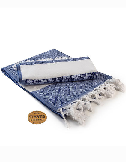ARTG Hamamzz® Marmaris DeLuxe Towel in Navy Blue – mit Firmenlogo individualisierbar