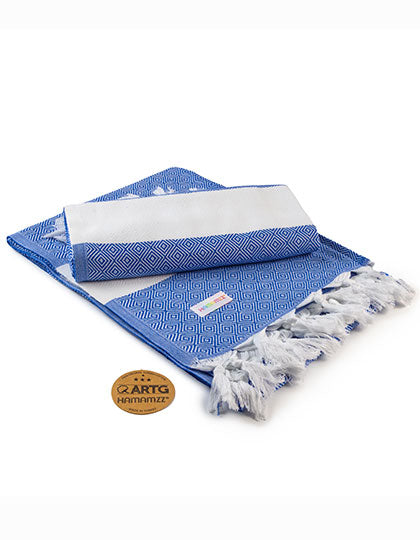 ARTG Hamamzz® Marmaris DeLuxe Towel in Royal Blue – mit Firmenlogo individualisierbar