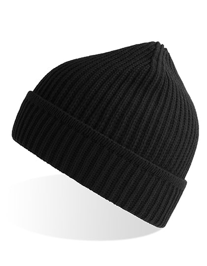 Atlantis Maple Beanie in Black – mit Firmenlogo individualisierbar