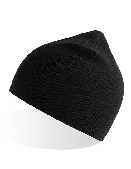 Atlantis Holly Beanie in Black – mit Firmenlogo individualisierbar