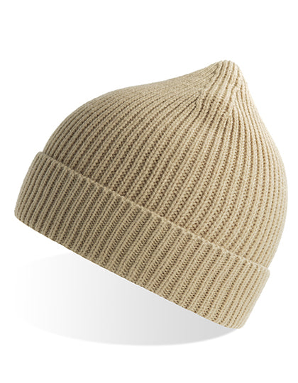 Atlantis Andy Beanie in Beige – mit Firmenlogo individualisierbar