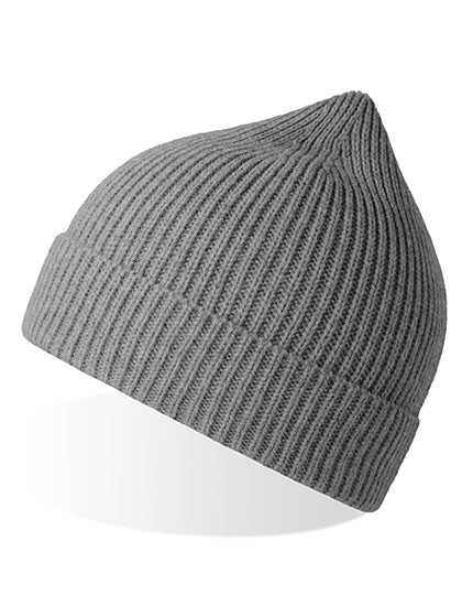 Atlantis Andy Beanie in Light Grey Melange – mit Firmenlogo individualisierbar