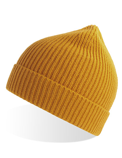 Atlantis Andy Beanie in Mustard – mit Firmenlogo individualisierbar