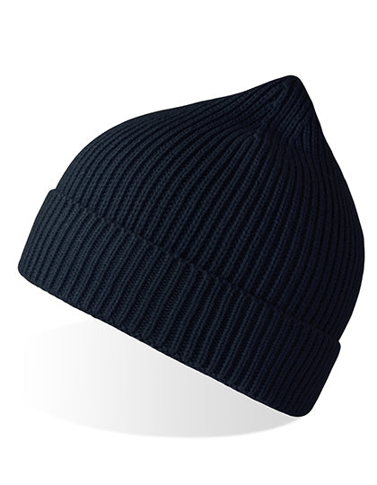 Atlantis Andy Beanie in Navy – mit Firmenlogo individualisierbar