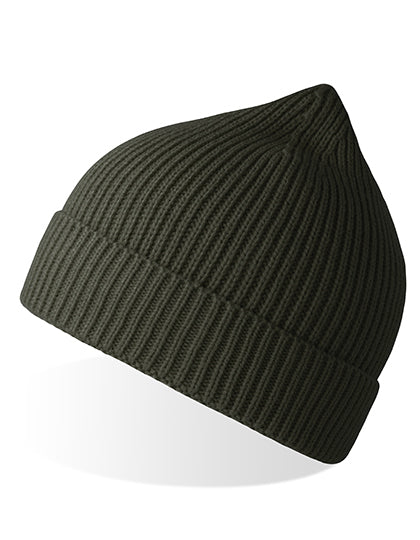 Atlantis Andy Beanie in Olive – mit Firmenlogo individualisierbar