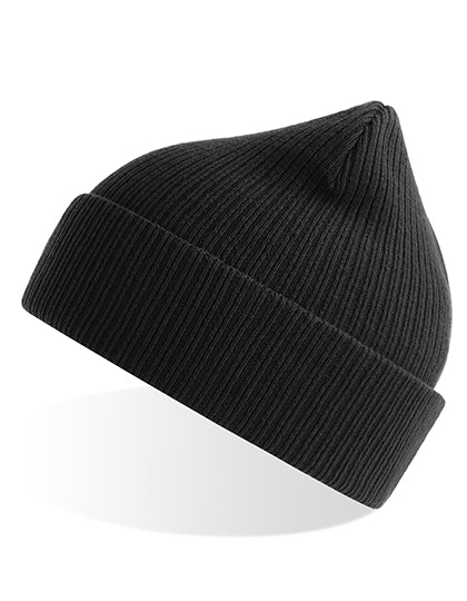 Atlantis Nelson Beanie in Black – mit Firmenlogo individualisierbar