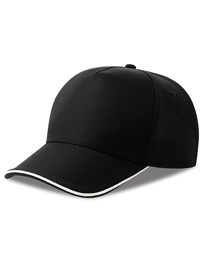 Atlantis Recy Five Piping Cap in Black – mit Firmenlogo individualisierbar