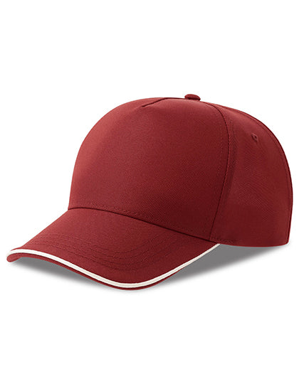 Atlantis Recy Five Piping Cap in Burgundy – mit Firmenlogo individualisierbar