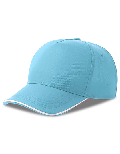 Atlantis Recy Five Piping Cap in Light Blue – mit Firmenlogo individualisierbar