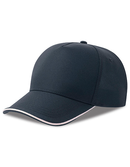 Atlantis Recy Five Piping Cap in Navy – mit Firmenlogo individualisierbar