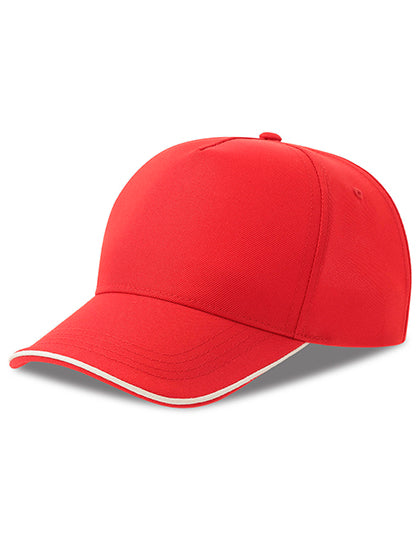 Atlantis Recy Five Piping Cap in Red – mit Firmenlogo individualisierbar