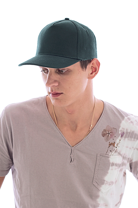 5-Panel Cap aus schwerer, gebürsteter Baumwolle