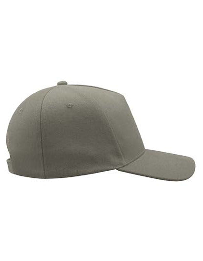 5-Panel Cap aus schwerer, gebürsteter Baumwolle von Atlantis – Produkt- und Farbansicht für Textildruck und Stickerei