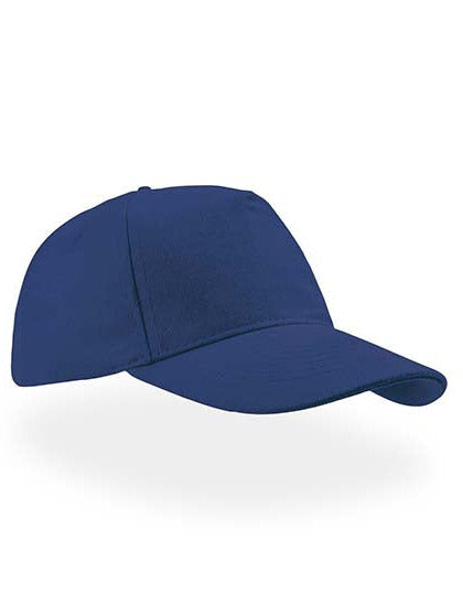 5-Panel Cap aus schwerer, gebürsteter Baumwolle von Atlantis – Produkt- und Farbansicht für Textildruck und Stickerei