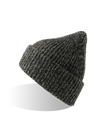 Atlantis Gorely Beanie in Black Melange – mit Firmenlogo individualisierbar