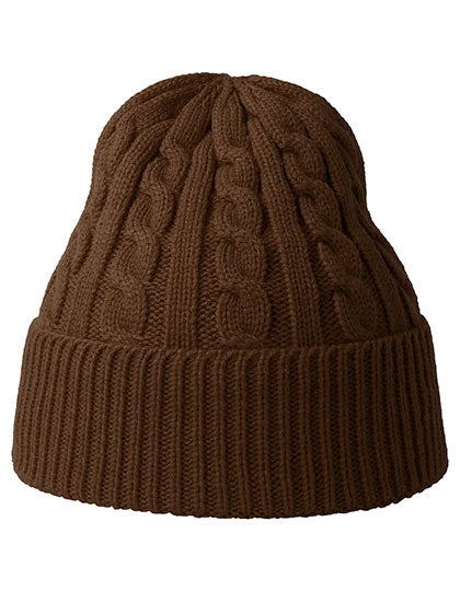 Atlantis Claire Beanie in Brown – mit Firmenlogo individualisierbar