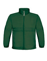 B&C COLLECTION Kinder-Windjacke Sirocco in Bottle Green – mit Firmenlogo individualisierbar