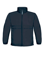 B&C COLLECTION Kinder-Windjacke Sirocco in Navy – mit Firmenlogo individualisierbar