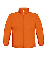B&C COLLECTION Kinder-Windjacke Sirocco in Orange – mit Firmenlogo individualisierbar