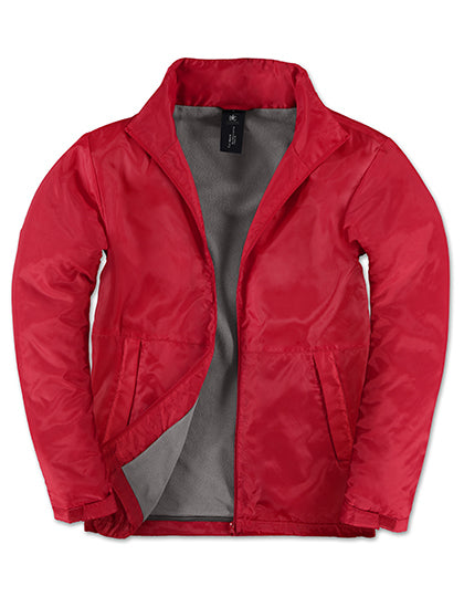B&C COLLECTION Men´s Jacket Multi-Active in Red/Warm Grey – mit Firmenlogo individualisierbar