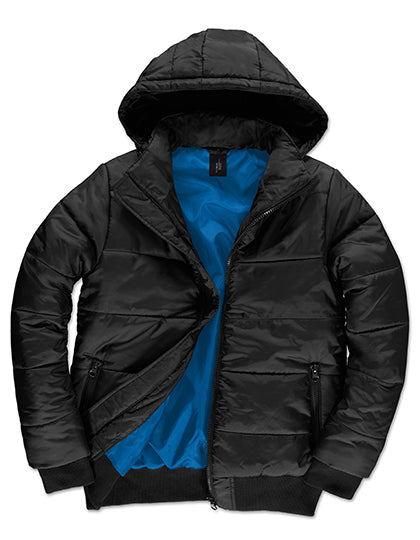 B&C COLLECTION Men´s Jacket Superhood in Black/Cobalt Blue – mit Firmenlogo individualisierbar