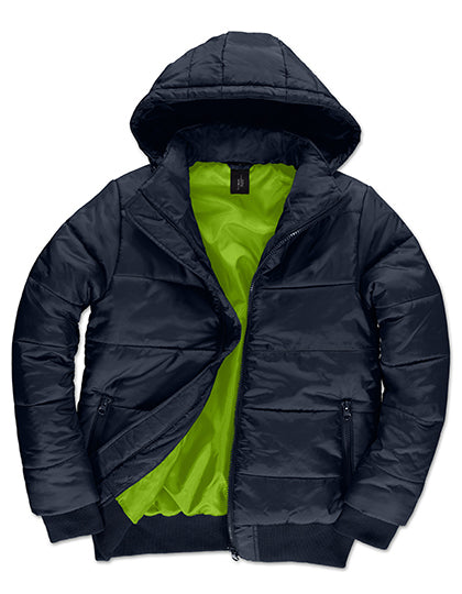 B&C COLLECTION Men´s Jacket Superhood in Navy/Neon Green – mit Firmenlogo individualisierbar