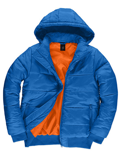B&C COLLECTION Men´s Jacket Superhood in Royal Blue/Neon Orange – mit Firmenlogo individualisierbar