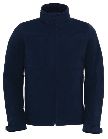 B&C COLLECTION Men´s Hooded Softshell in Navy – mit Firmenlogo individualisierbar
