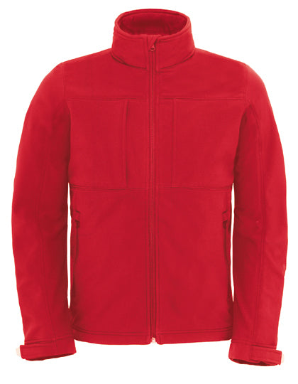 B&C COLLECTION Men´s Hooded Softshell in Red – mit Firmenlogo individualisierbar